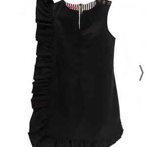 NWT BURUxJUJU Anniversary Ruffle Mini Dress - Black Faille